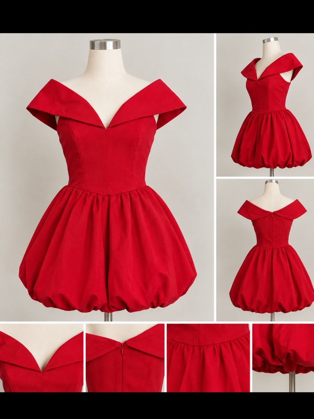 wild fable One-Shoulder Red Bubble Skirt Dress